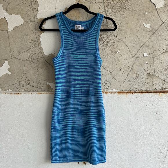 NWT Princess Polly Zillah Knit Bodycon Mini Dress Blue Striped Size 8 - Picture 2 of 9